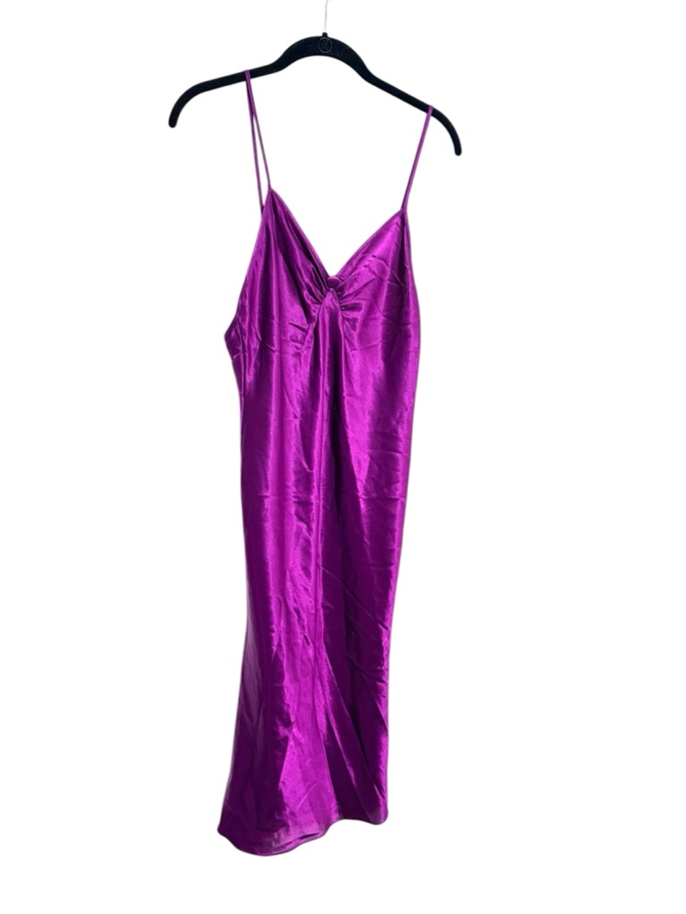 Miss Dior Vintage Satin Slip Dress Fuchsia Pink Bias Cut Nightgown Size M